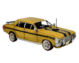 Ford XY GT Metal Car Ornament Yellow and Black 30cm